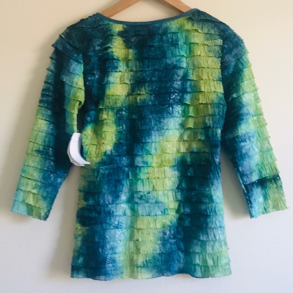 KIM ROGERS RUFFLED LAYERED BLOUSE TOP - Picture 5 of 8